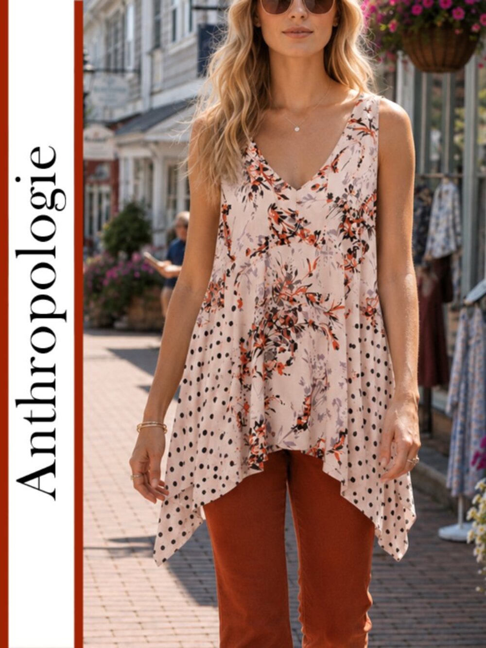Anthropologie/Vanessa Virginia | 'Garden Pop' Mixed Print Top
